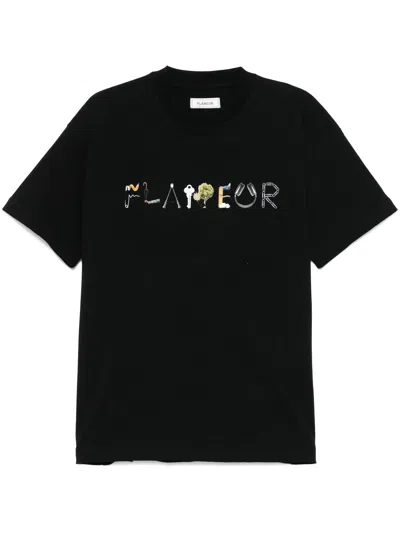 Flaneur Homme Black Cotton T Shirt