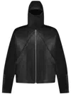 Flâneur Leather Balaclava Jacket In Black