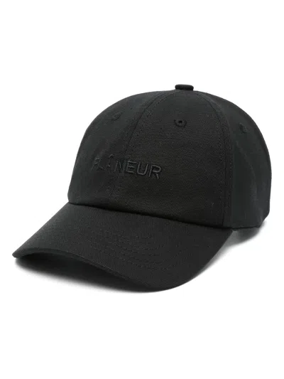 Flâneur Logo-embroidered Baseball Cap In Black