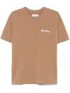 Flâneur Logo-embroidered T-shirt In Brown