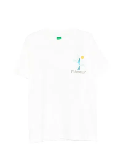 Flâneur Logo-graphic T-shirt In White
