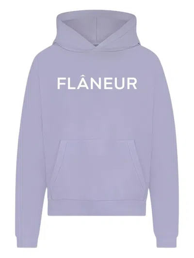 Flâneur Logo-print Hoodie In Purple
