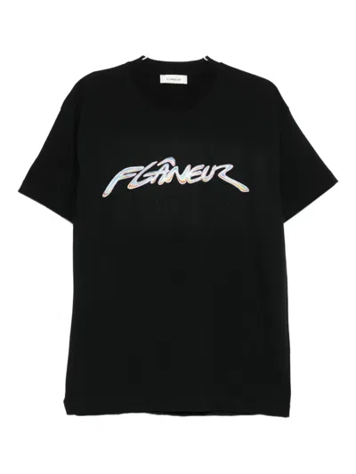 Flâneur Logo-print T-shirt In Black