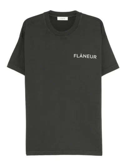 Flâneur Logo-print T-shirt In Black