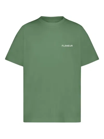 Flâneur Logo-print T-shirt In Green