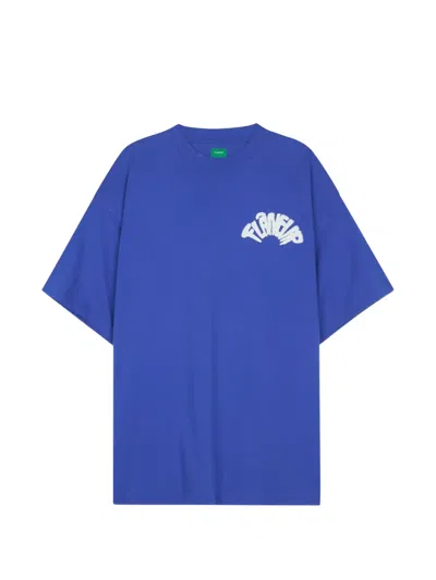 Flâneur Logo-print Cotton T-shirt In Blue