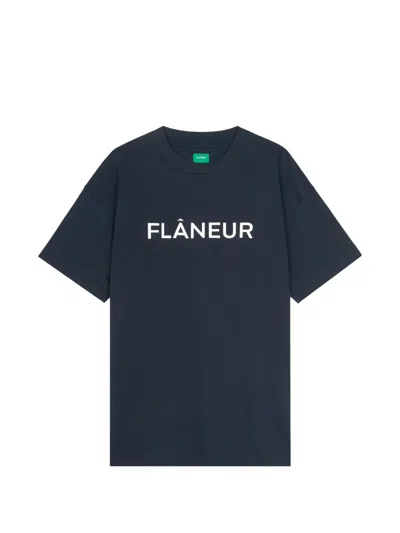 Flâneur Logo-print T-shirt In Blue