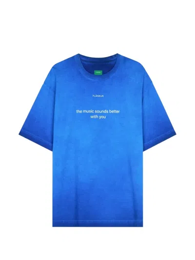 Flâneur Logo-print Washed T-shirt In Blue