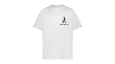 Pre-owned Flâneur Men's Flaneur Blurred Stroller T-shirt In White