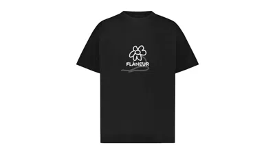 Pre-owned Flâneur Men's Flaneur Flower Stalk T-shirt In Black