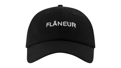 Pre-owned Flâneur Men's Flaneur Logo Cap Hat In Black