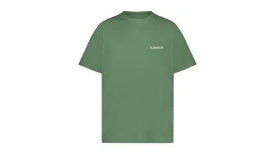 Pre-owned Flâneur Men's Flaneur Logo T-shirt In Khaki In Brown