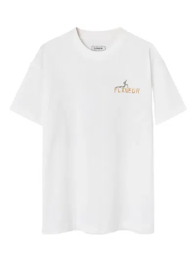 Flâneur Passage Of Time Printed T-shirt In White