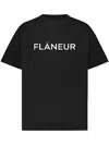 Flâneur Flaneur Printed Logo Black T Shirt In Black