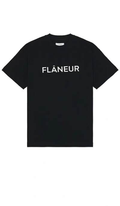 Flâneur Printed Logo T-shirt In 黑色