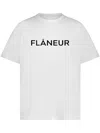 Flâneur Flaneur Printed Logo White T Shirt In White