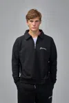 Flâneur Signature Raglan Half Zip In Black