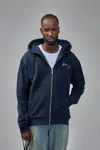 Flâneur Signature Zip-up Hoodie In Blue
