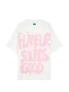 Flâneur Spray-effect Logo-print T-shirt In White