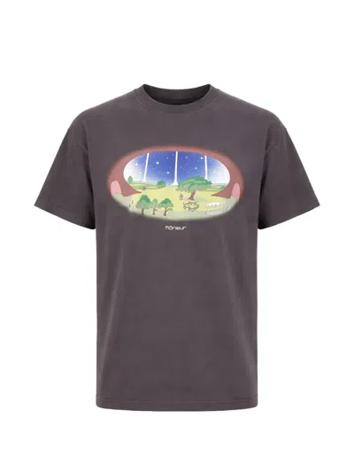 Flâneur Stardome Print T-shirt In Gray