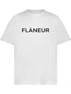 Flâneur Flaneur Printed Logo White T Shirt In White