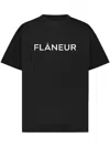 Flâneur Flaneur Printed Logo Black T Shirt In Black
