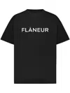 Flâneur Flaneur Printed Logo Black T Shirt In Black
