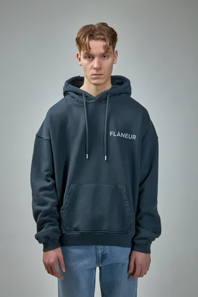 Flâneur Washed Flaneur Hoodie In Grey