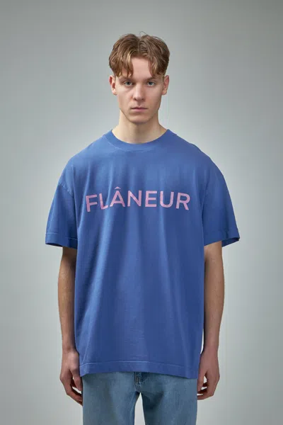 Flâneur Washed Puffed Logo T-shirt In Pink & Purple
