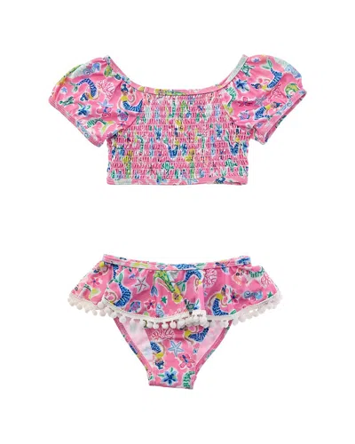 Flap Happy 2pc Mystic Mermaids Top & Bikini Bottom Set In Pink