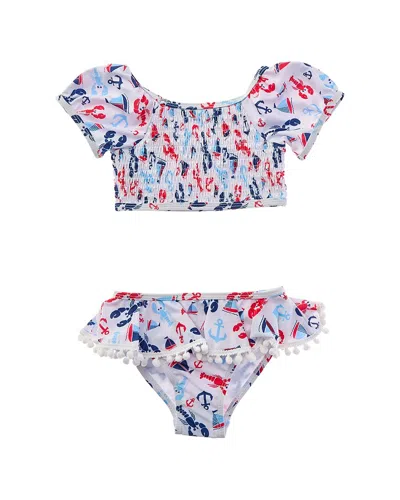 Flap Happy 2pc Sunday Sails Top And Bikini Bottom Set In White