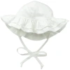 Flap Happy Kids'  Baby Upf 50+ Double Ruffle Uv Blocking Sun Hat In White