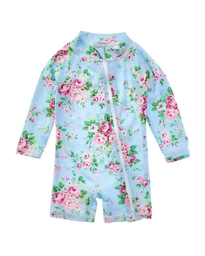 Flap Happy Kids' Blue Country Floral Romper
