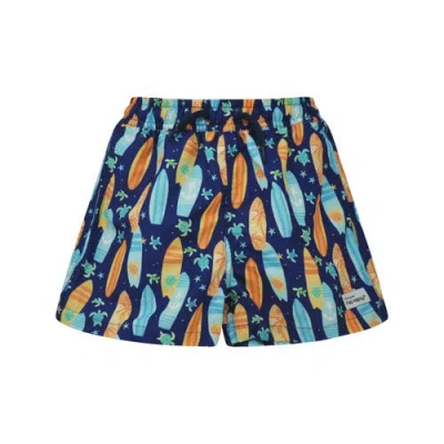 Flap Happy Kids'  Boys Upf 50+ Wesley Swim Trunks With Mesh Liner In Multi