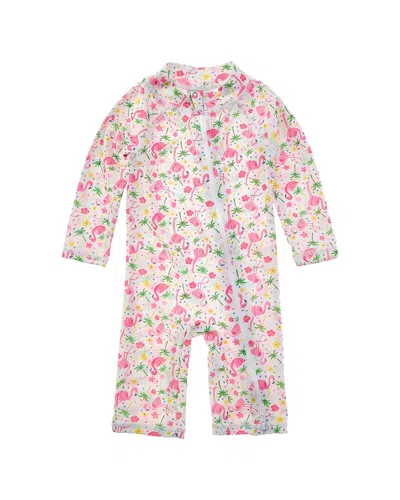Flap Happy Kids' Flamingo Party Rash Guard Romper In Multi