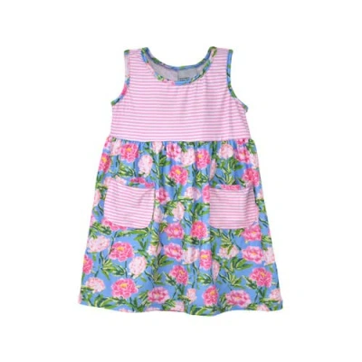 Flap Happy Kids'  Girl's Playtime Upf 50+ Dahlia Sleeveless Dress With Pockets In Multi