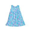 Flap Happy Kids'  Girl's Playtime Upf 50+ Dahlia Sleeveless Dress With Pockets In Seahorse Garden