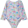 Flap Happy Kids'  Girl's  Upf 50+ Charlie Long Sleeverash Guard Swimsuit In Mermaid Friends