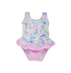 Flap Happy Babies'  Girl's Upf 50+ Stella Infant Ruffle Swimsuit In Mermaid Friends