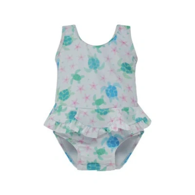 Flap Happy Babies'  Girl's Upf 50+ Stella Infant Ruffle Swimsuit In Multi