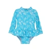 Flap Happy Girls'  Sun Protective Upf 50+ Alissa Infant Ruffle Rash Guard Swimsuit In Coco Beach Turtles