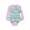 Flap Happy Babies'  Girls'  Sun Protective Upf 50+ Alissa Infant Ruffle Rash Guard Swimsuit In Lotus & Lillies