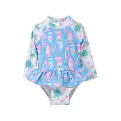 Flap Happy Babies'  Girls'  Sun Protective Upf 50+ Alissa Infant Ruffle Rash Guard Swimsuit In Multi