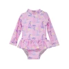 Flap Happy Babies'  Girls'  Sun Protective Upf 50+ Alissa Infant Ruffle Rash Guard Swimsuit In Sail Away