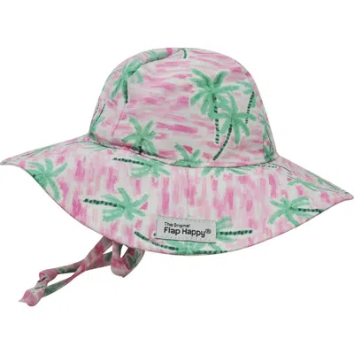 Flap Happy Babies'  Girls Upf 50+ Uv Blocking Wide Brim Floppy Sun Hat In Pink