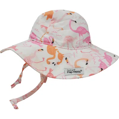 Flap Happy Babies'  Girls Upf 50+ Uv Blocking Wide Brim Floppy Sun Hat In Pink
