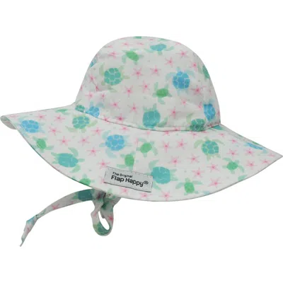 Flap Happy Babies'  Girls Upf 50+ Uv Blocking Wide Brim Floppy Sun Hat In White