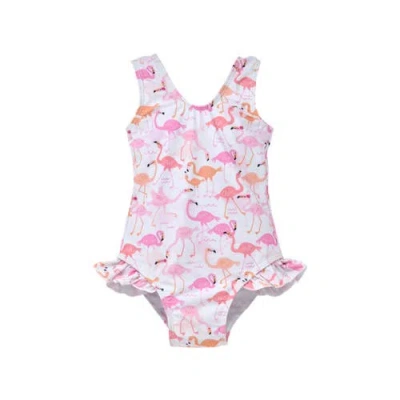 Flap Happy Babies'  Infant & Toddlers Sun Protective Upf 50+ Delaney Hip Ruffle Swimsuit In Multi