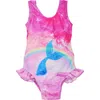 Flap Happy Babies'  Infant & Toddlers Sun Protective Upf 50+ Delaney Hip Ruffle Swimsuit In Rainbow Splash