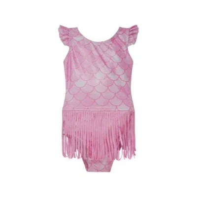 Flap Happy Babies'  Infant & Toddlers Sun Protective Upf 50+ Keilani One-piece Swimsuit With Fringe In Pink